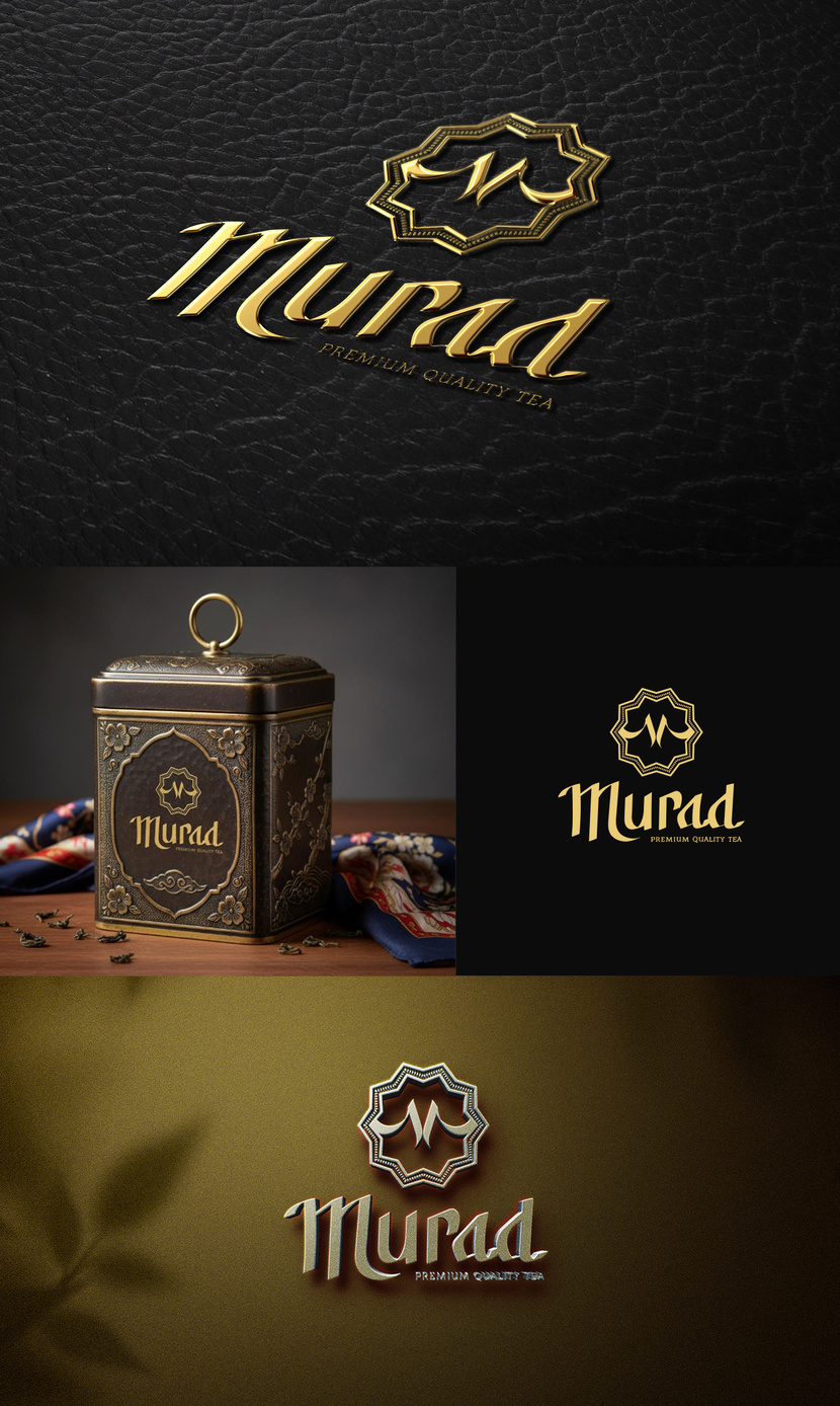 . Создание премиального логотипа для торговой марки MURAD (чай в подарочной упаковке)