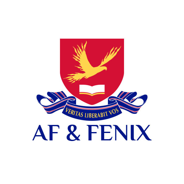 В щите герба феникс летит над книгой. Логотип для детского образовательного центра