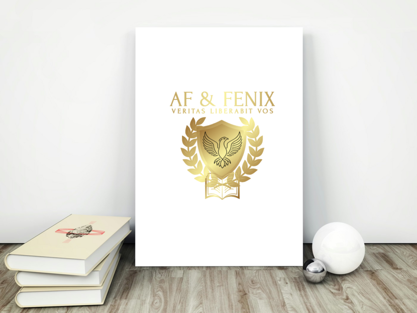 Логотип представляет собой композицию из феникса, лавровой ветки и книги - символы возрождения, победы и знания. Логотип выглядит одновременно строго и впечатляюще.  Смотря на этот логотип, приходит на ум девиз: Мы растём, побеждаем и учимся! Логотип для детского образовательного центра