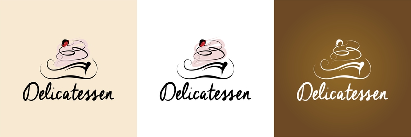 логотип в виде пирожного - Разработка логотипа для новой линейки продуктов "Delicatessen" для размещения на упаковке