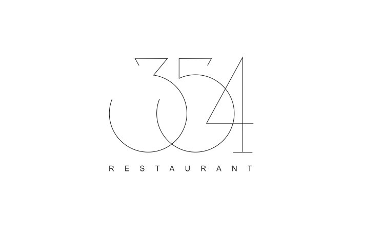Отрисовано с нуля. не шрифт Разработка логотипа ресторанного комплекса "354"
