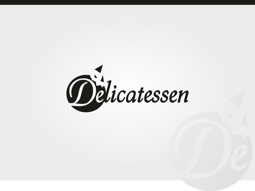 Лого символизирует надкусанное печенье, пирожное и т. д., а крошки-стрелочки - стремление вверх. - Разработка логотипа для новой линейки продуктов "Delicatessen" для размещения на упаковке