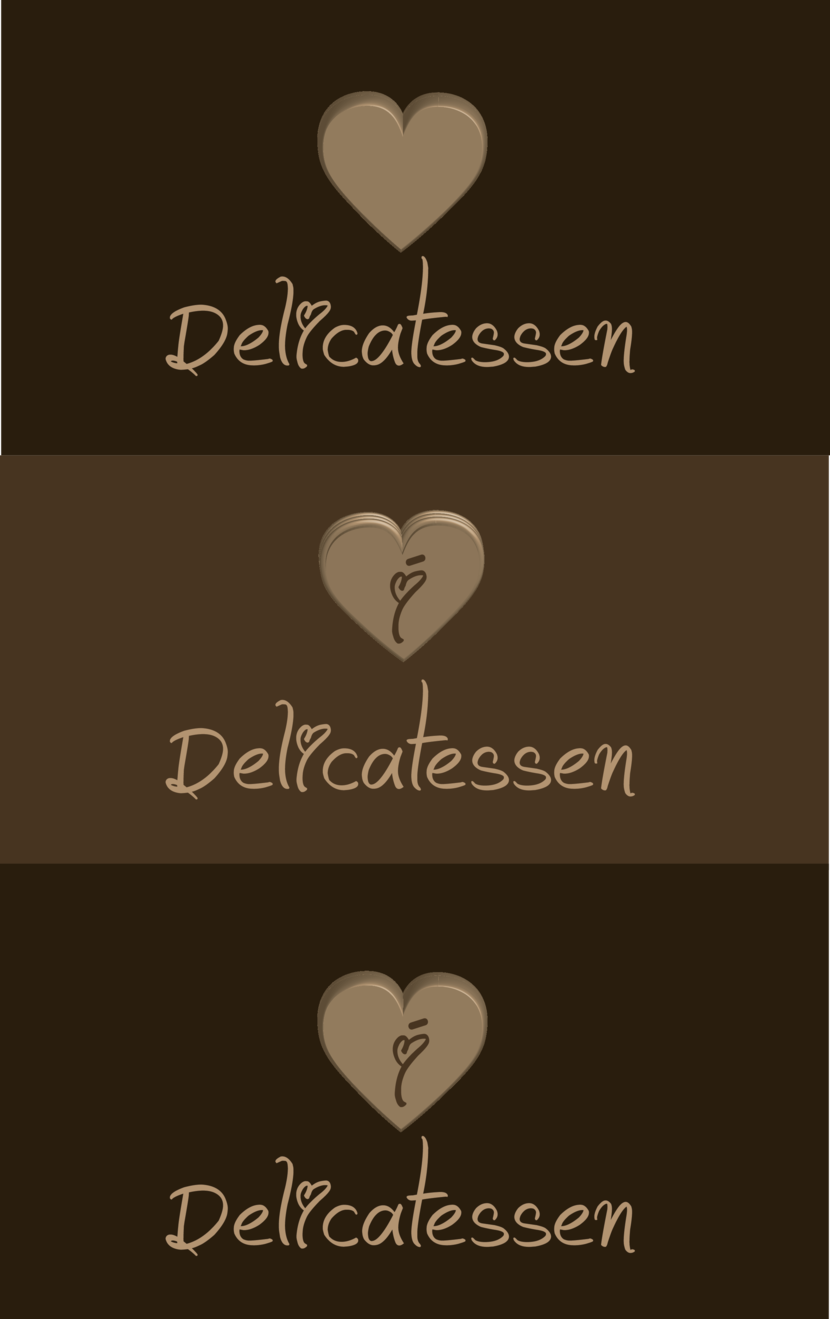 контраст. вариант с сердечком и сердечком +i - Разработка логотипа для новой линейки продуктов "Delicatessen" для размещения на упаковке