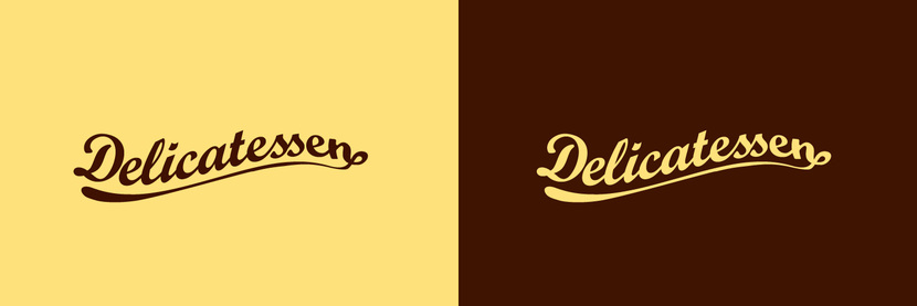Волнообразный вариант лого. - Разработка логотипа для новой линейки продуктов "Delicatessen" для размещения на упаковке