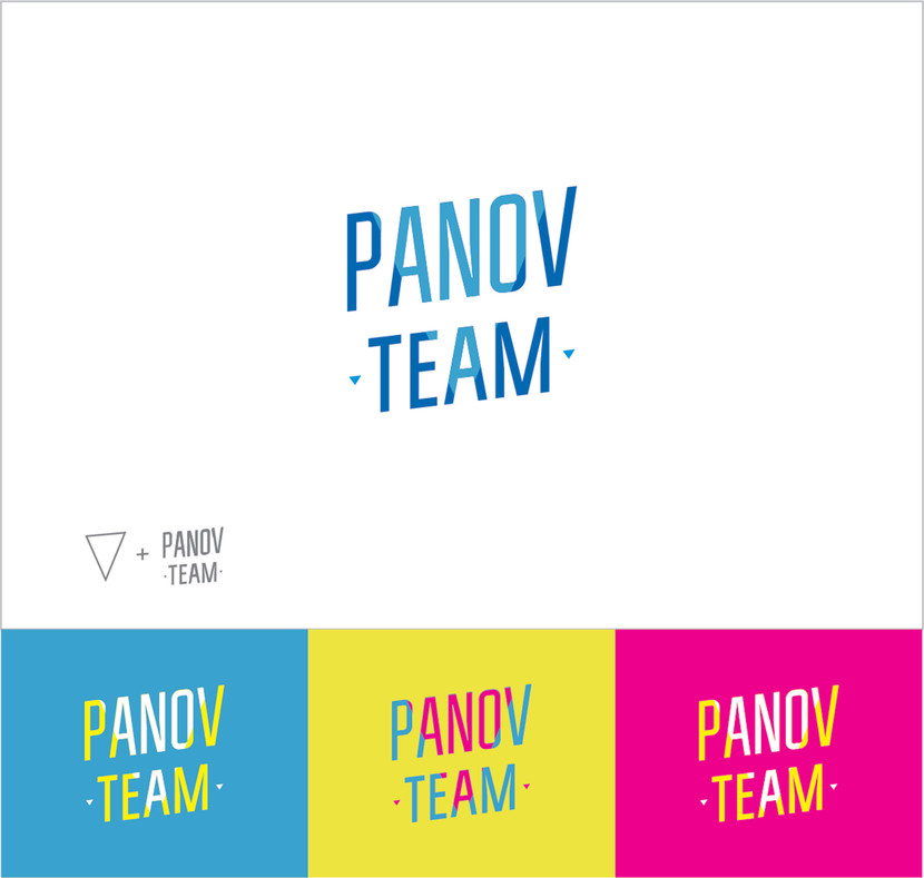 Логотип "Panov team". Яркий логотип для амбициозных людей. В цветовом решении прочитывается силуэт бриллианта, также в поддержку основной формы добавлены два маленьких бриллианта по бокам team, акцент на команде. - Разработка логотипа для компании  Alex and Tetiana Panov (Сфера деятельности – лидерство, прямые продажи, развитие личности, обучение. )