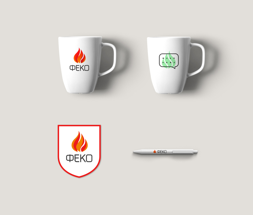 Кружка (2-е стороны), шеврон и ручка - Фирменный стиль компании ФЕКО