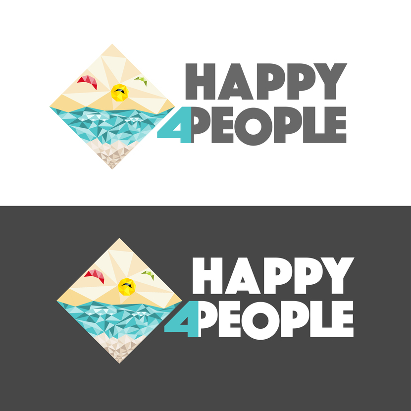 Логотип о закатах в Гоа в стиле LowPoly - Разработать логотип для компании Happy4people (Happy for people)