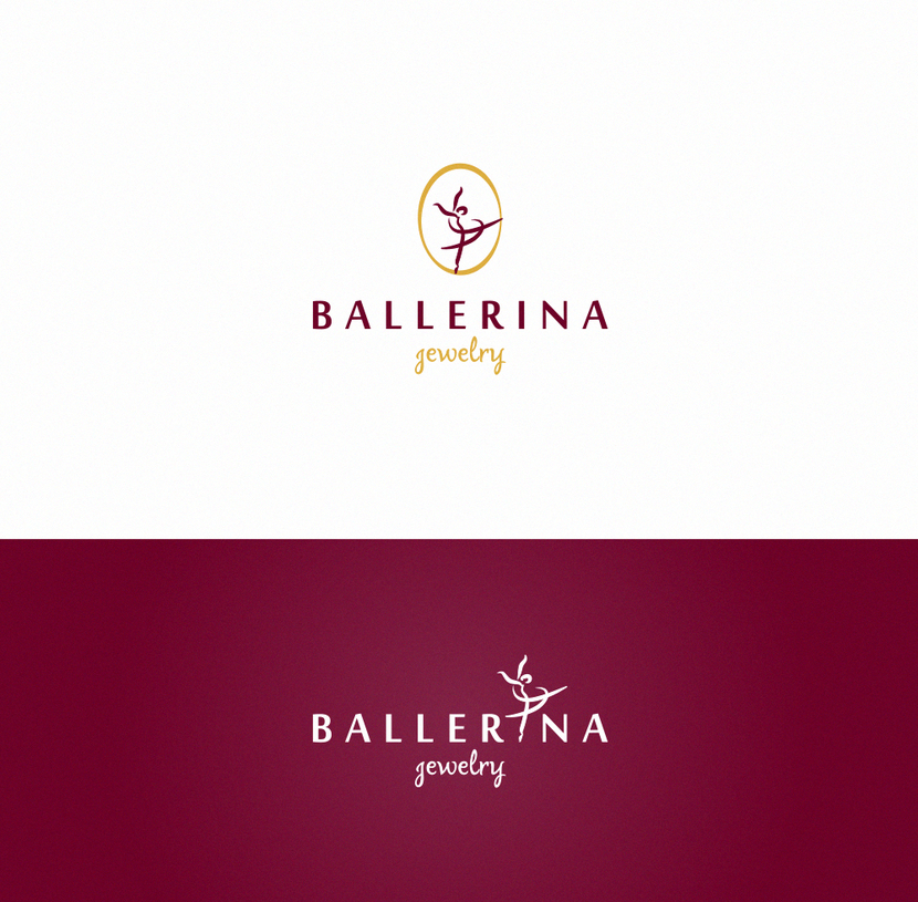 Вариант логотипа с рисованной балериной - Логотип для ювелирной компании