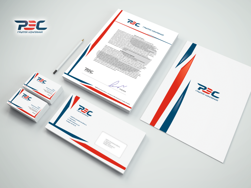 НОВЫЙ КОНЦЕПТ - Разработка логотипа и фирменного стиля для группы компаний РЭС