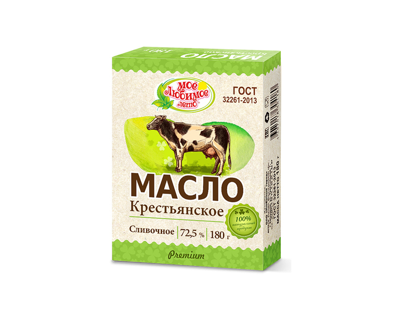 1 Вариант - Разработка дизайна упаковки масла Сливочного Крестьянского 72,5% (каш. фольга) ПРЕМИУМ КЛАССА
