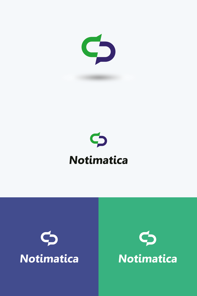 Вертикальный вариант - Разработать логотип веб-сервиса Notimatica.io