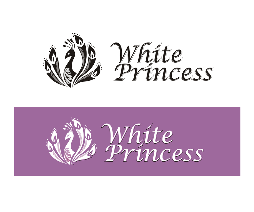 первоначальная ассоциация - white princess = белый павлин, отсюда и реализация - Разработка логотипа для Салона свадебных платьев