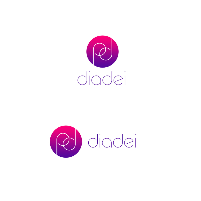 Также изменила шрифт и градиент - логотип для свадебной соц сети diadei.ru