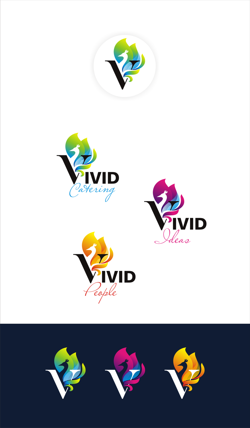 Создание логотипов по направлениям деятельности компании Vivid  -  автор Марина Потаничева