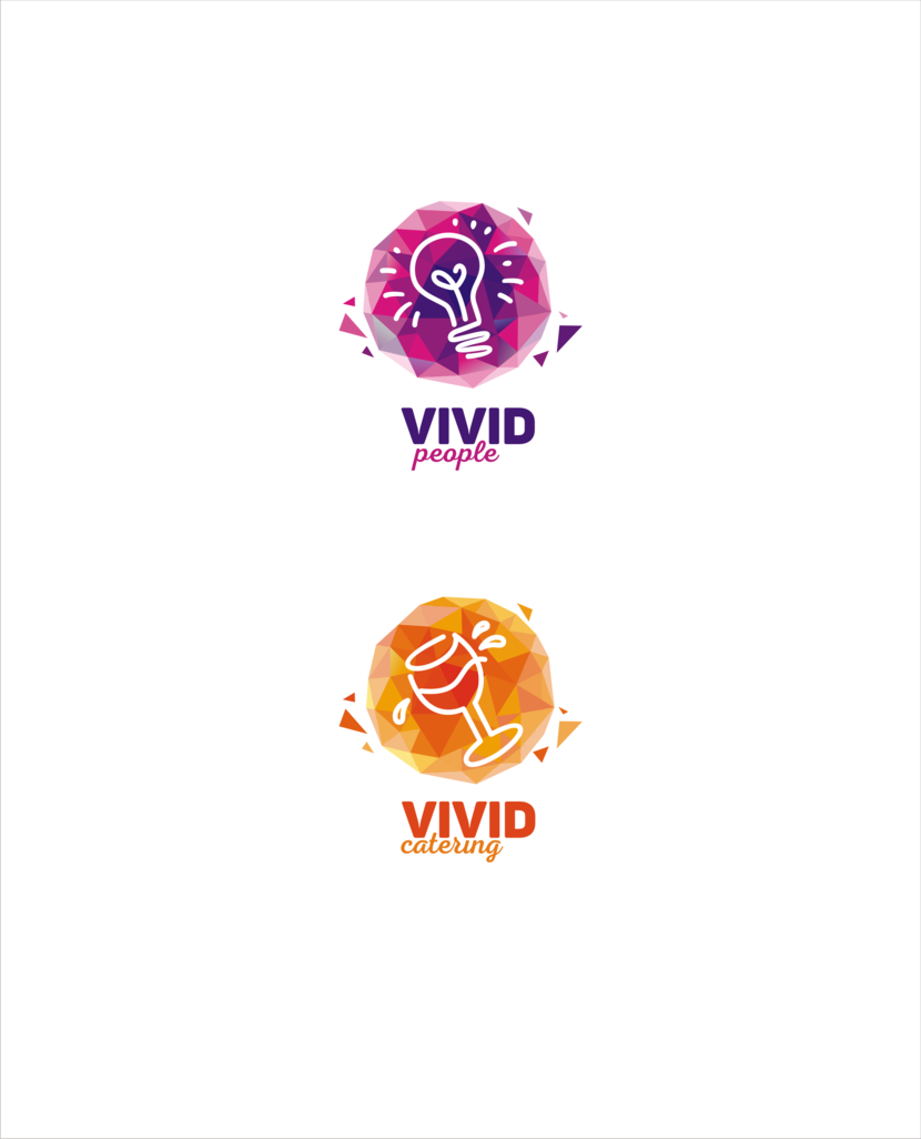 Ещё такой вариант: под каждое направление используем свой графический знак, символ этого направления - Создание логотипов по направлениям деятельности компании Vivid