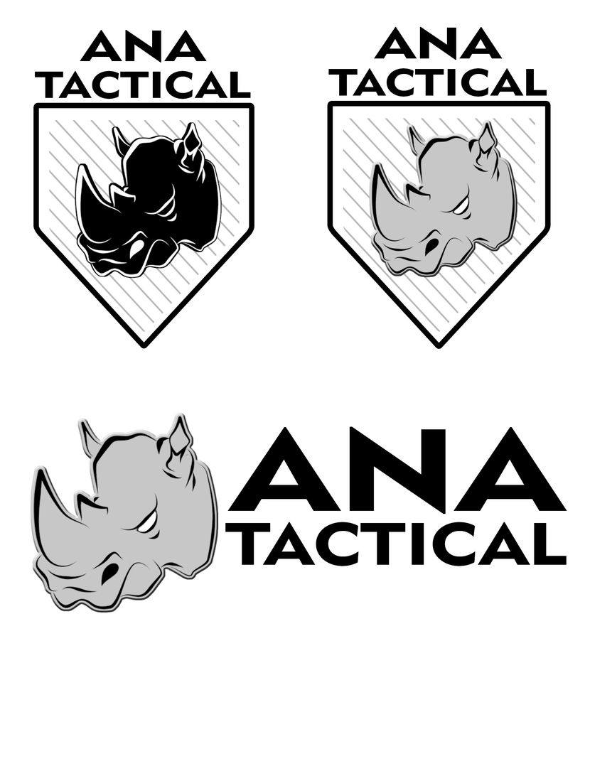 Концепт логотипа. Так же носорога можно отрисовать в обьеме - Разработка Логотипа для бренда Тактической военной одежды и снаряжения.
