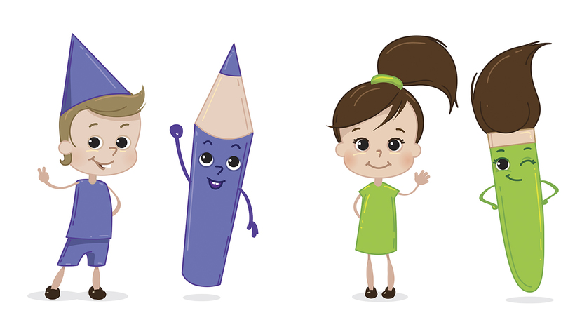 + вариант - Отрисовка персонажей для детского развивающего мультфильма