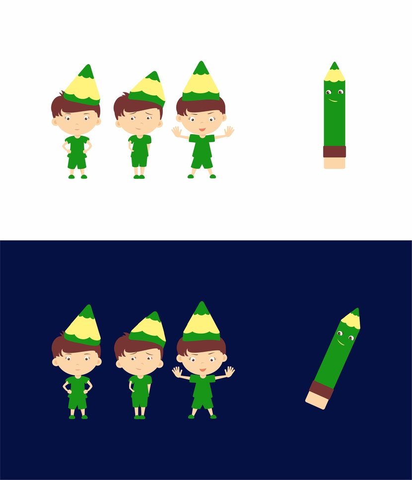 карандаш - Отрисовка персонажей для детского развивающего мультфильма