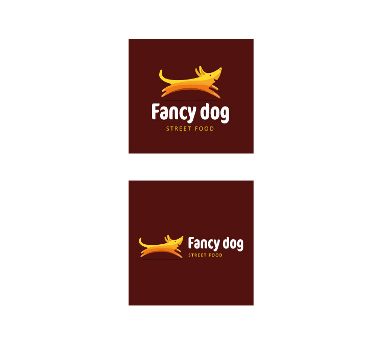 в иллюстраторе - Разработка логотипа для сети кафе формата стрит-фуд "FANCY DOG", основа меню - хотдоги.