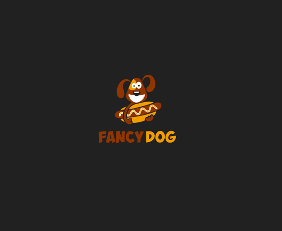 FancyDog1 - Разработка логотипа для сети кафе формата стрит-фуд "FANCY DOG", основа меню - хотдоги.