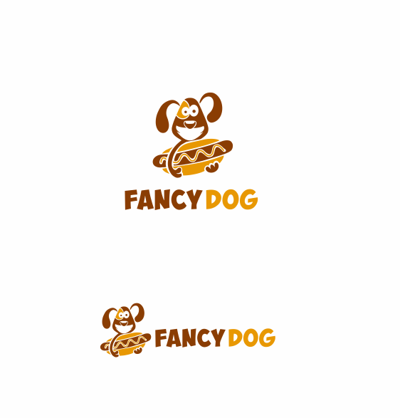 FancyDog2 - Разработка логотипа для сети кафе формата стрит-фуд "FANCY DOG", основа меню - хотдоги.