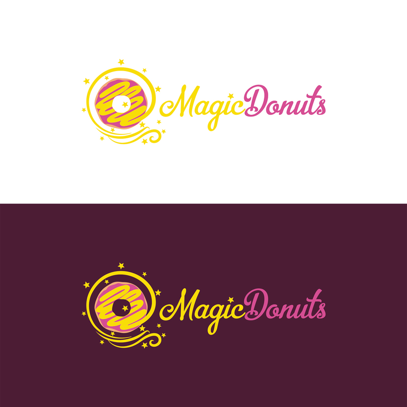 лучше вот так без белой обводки - Разработка фирменного стиля для производителя пончиков Magic Donuts