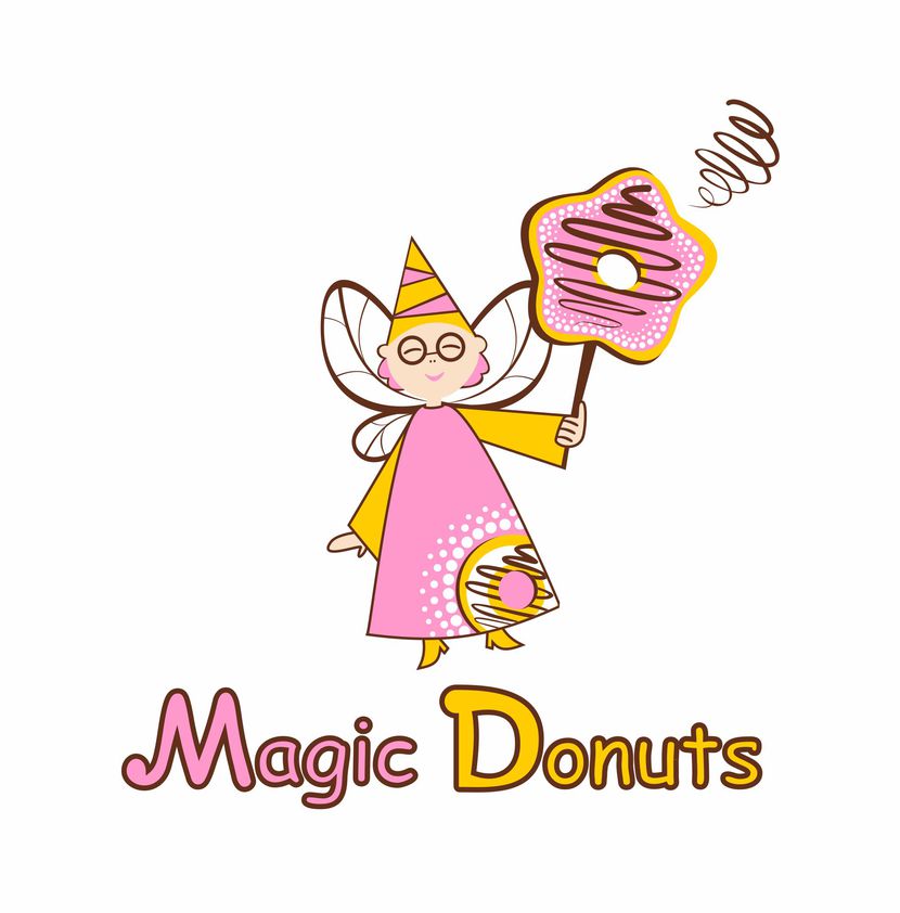 Логотип в виде уникальной иллюстрации. - Разработка фирменного стиля для производителя пончиков Magic Donuts