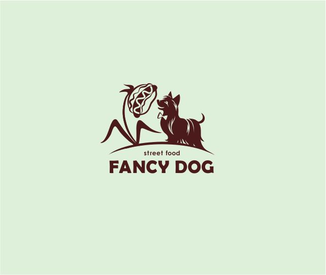 FancyDog2 - Разработка логотипа для сети кафе формата стрит-фуд "FANCY DOG", основа меню - хотдоги.