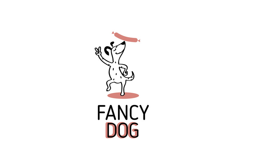 весело и сосисочно - Разработка логотипа для сети кафе формата стрит-фуд "FANCY DOG", основа меню - хотдоги.