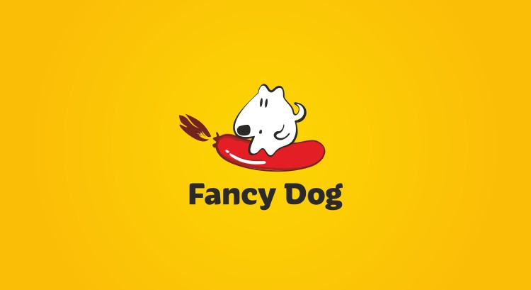 Новая - Разработка логотипа для сети кафе формата стрит-фуд "FANCY DOG", основа меню - хотдоги.