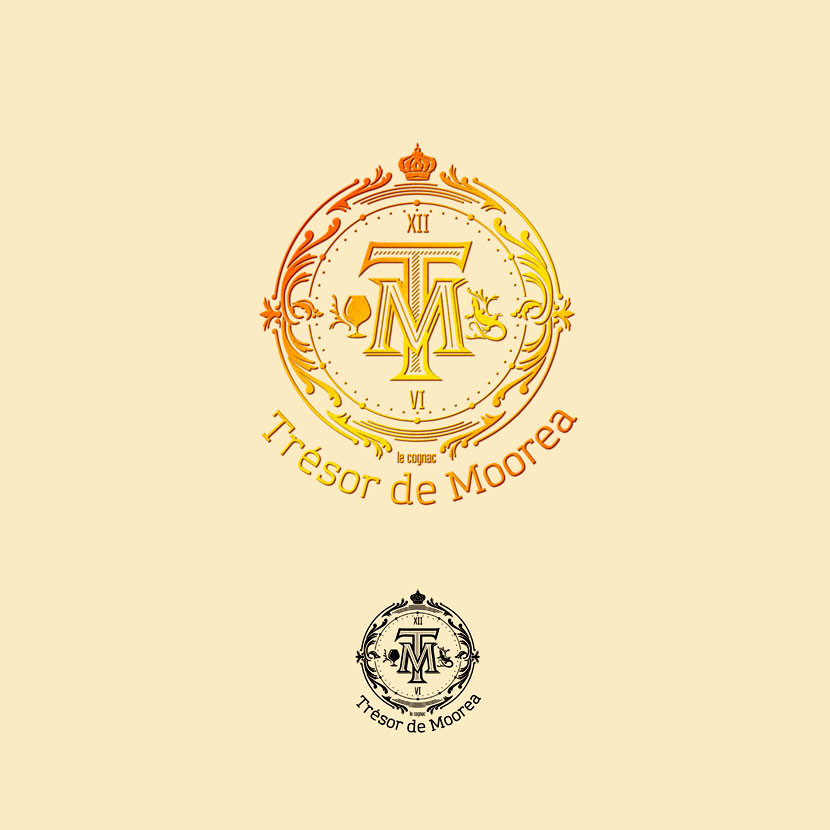 Логотип для производителя коньяков во Франции "Trésor de Moorea"