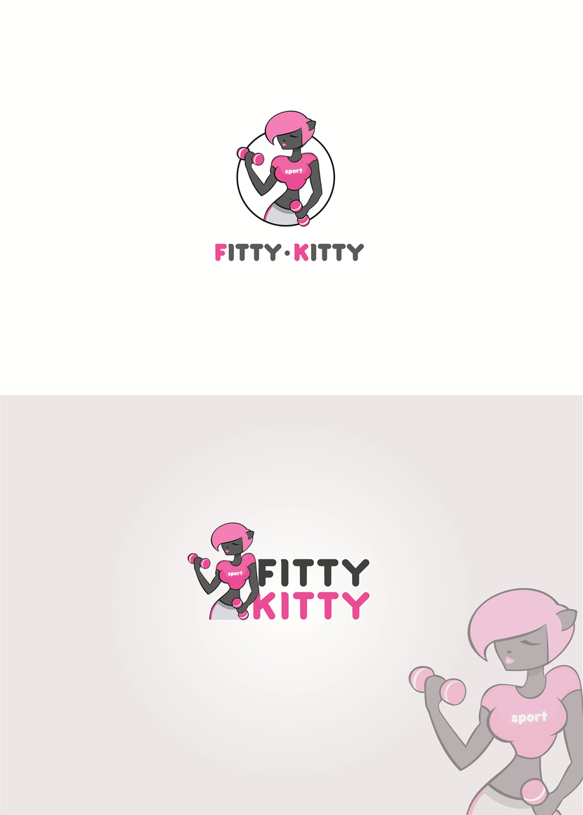 Логотип для офлайн-магазина женской фитнес-одежды (Fitty Kitty)