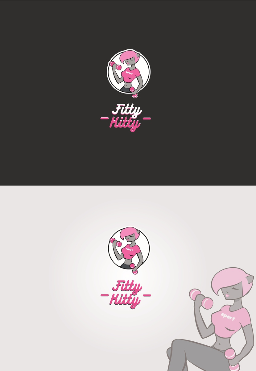 Вариант с другим шрифтовым написанием - Логотип для офлайн-магазина женской фитнес-одежды (Fitty Kitty)