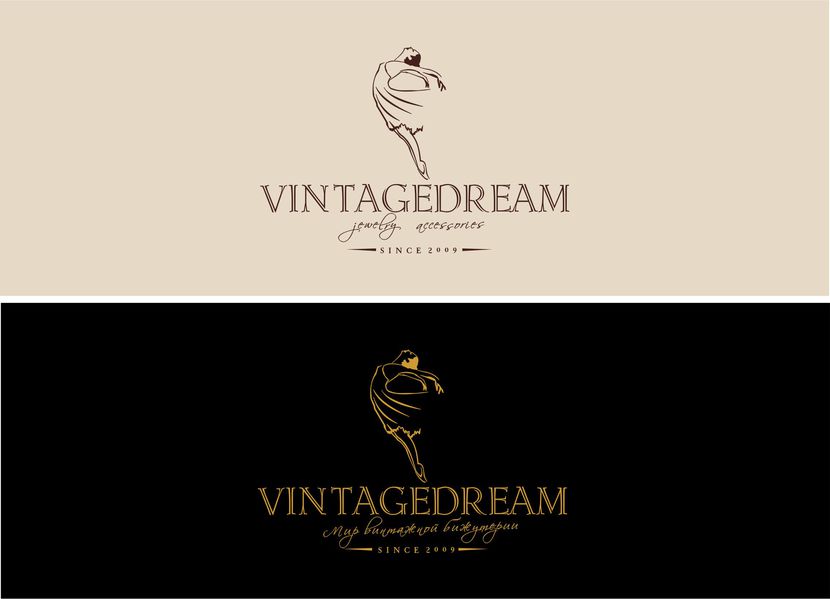 .... - Логотип для сайта винтажной бижутерии, одежды, аксессуаров Vintagedream.ru