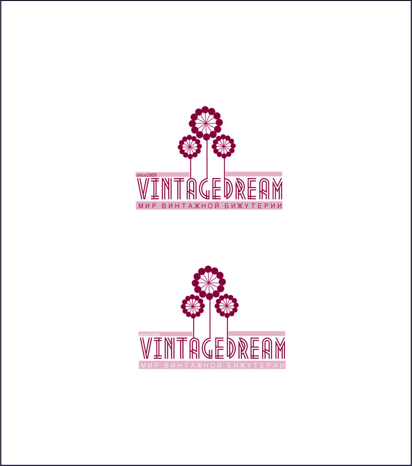 Логотип для сайта винтажной бижутерии, одежды, аксессуаров Vintagedream.ru  -  автор Екатерина Клименко