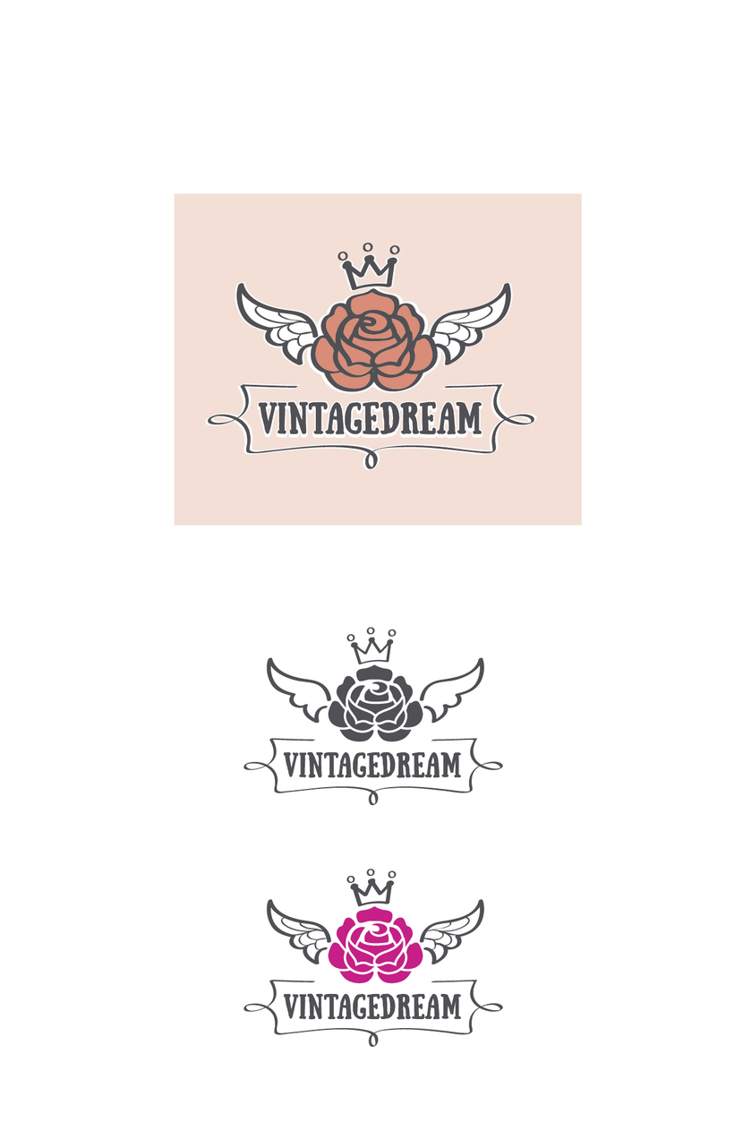 цвета могут корректироваться - Логотип для сайта винтажной бижутерии, одежды, аксессуаров Vintagedream.ru