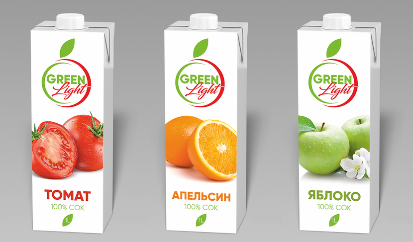 + - Разработка дизайна коробки для сока в ТЕТРАПАКЕТЕ "Green Light"