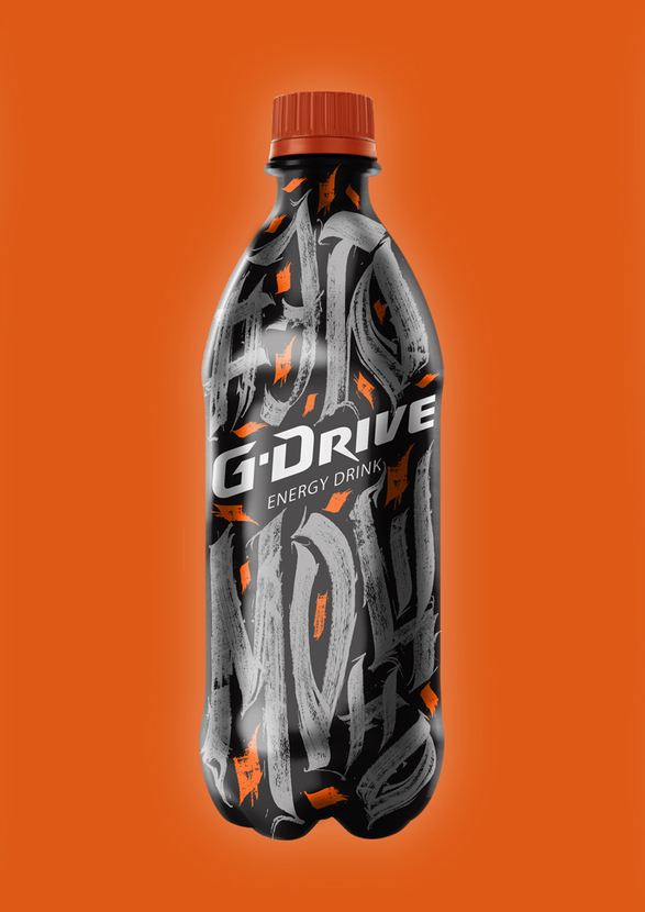 + - Разработка дизайн-концепта этикетки для бутылки энергетического напитка G-Drive