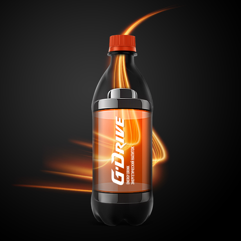 Разработка дизайн-концепта этикетки для бутылки энергетического напитка G-Drive