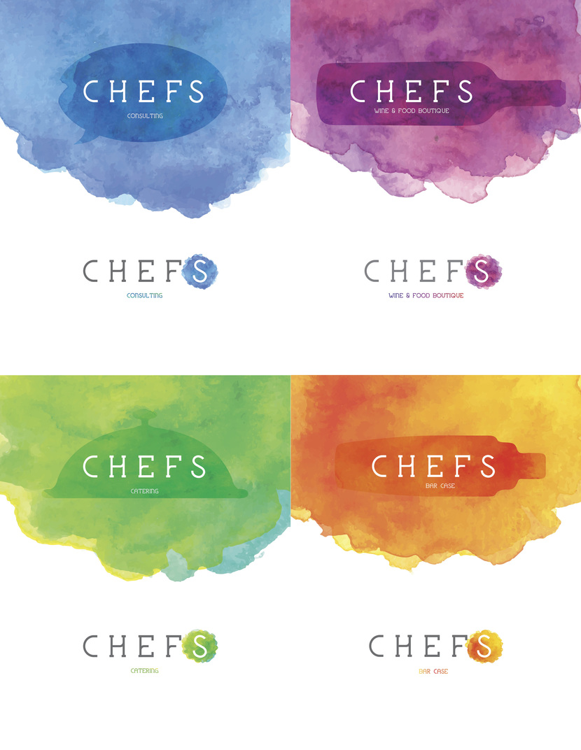 Акварель Разработка логотипа и элементов бренда CHEFS