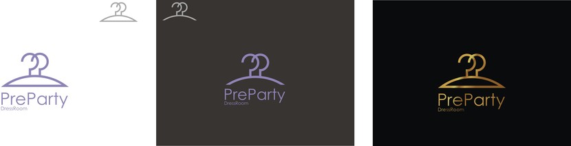 Варианты логотипа - вешалки/стилизованные Р. - Логотип для сервиса аренды платьев Pre-Party DressRoom