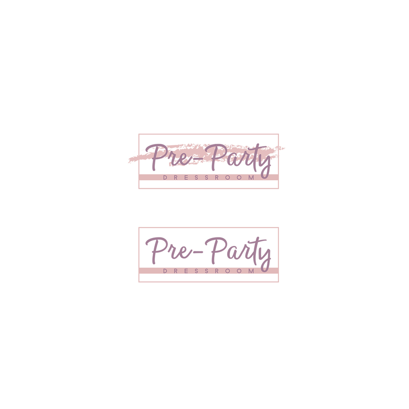 1-й - мазок краски напоминает след от помады - Логотип для сервиса аренды платьев Pre-Party DressRoom