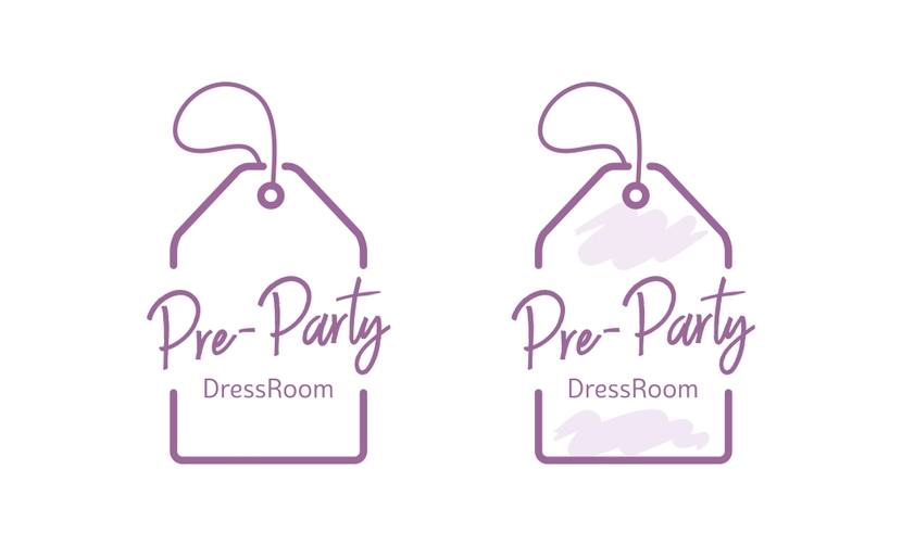 Логотип для сервиса аренды платьев Pre-Party DressRoom  -  автор Екатерина Клабукова