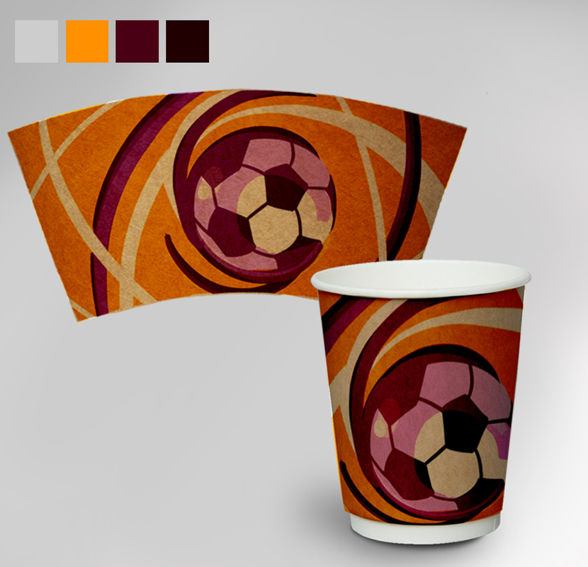 Разработка дизайна бумажного стакана "Футбольная тематика"  -  автор Анастасия Оникиенко