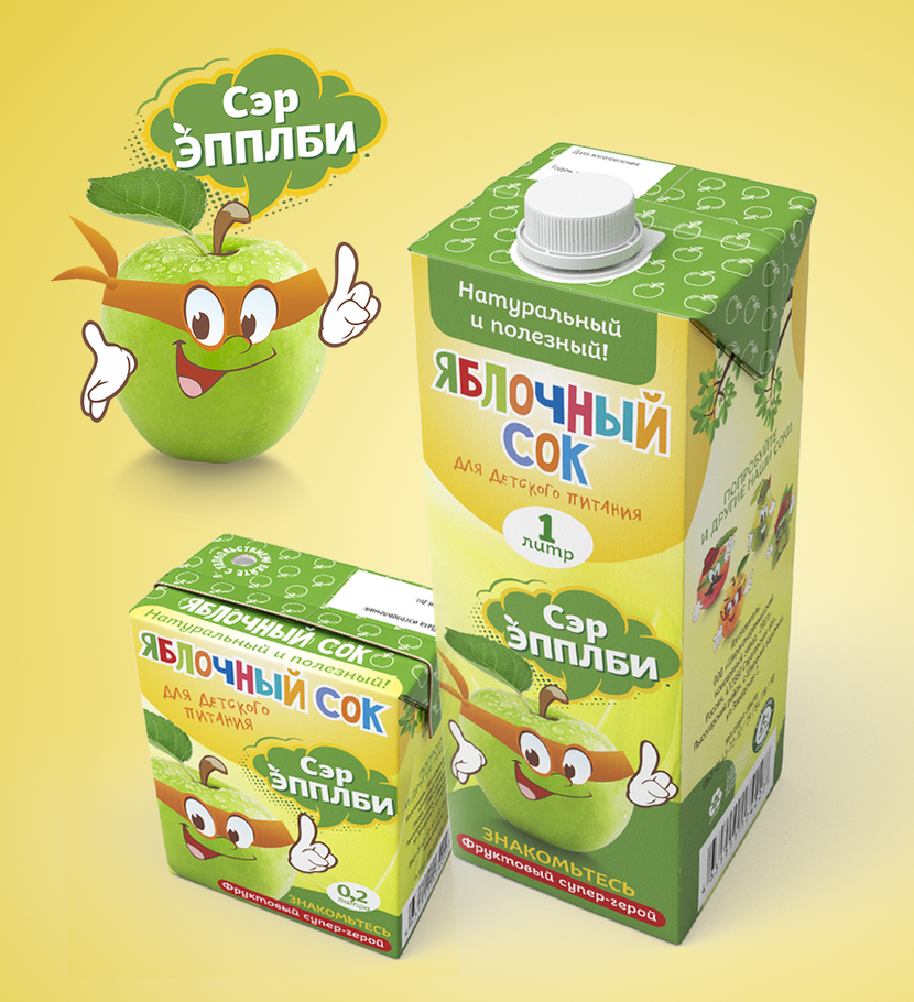 Разработка дизайна соков Тетрапак  1л. и 0,2л. для  Детского питания.
