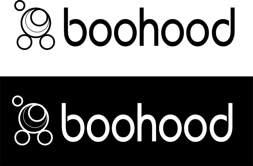 Стилизованное изображение коляски и простая, лаконичная хорошо читаемая надпись. Создание логотипа для компании BooHood - производство/пошив текстиля для детских колясок премиум брендов Bugaboo, Stokke, Yoyo