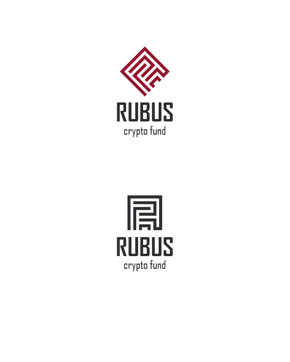 В знаке стилизованная буква R - Разработка логотипа для Криптовалютного фонда Рубус