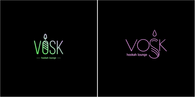 Логотип кафе-кальянная Vosk  -  автор Ирина Васильева