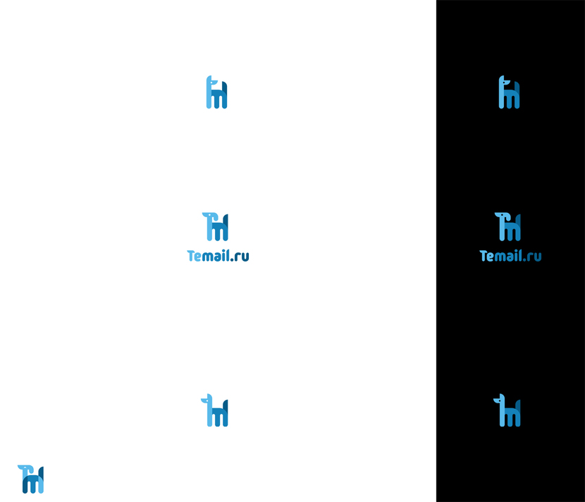 на примере одной гаммы и внизу в углу вариант разделения, аля мультиплей. Разработка логотипа для агентства емейл-маркетинга
