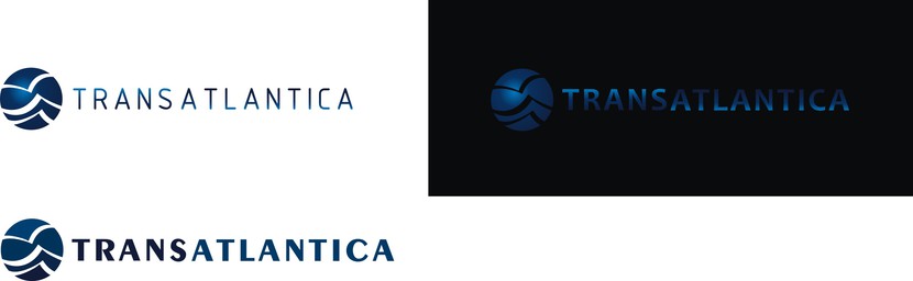 Варианты логотипа с разными шрифтами, наличием и отсутствием градиента в шаре и надписи. - Логотип для компании TRANSATLANTICA